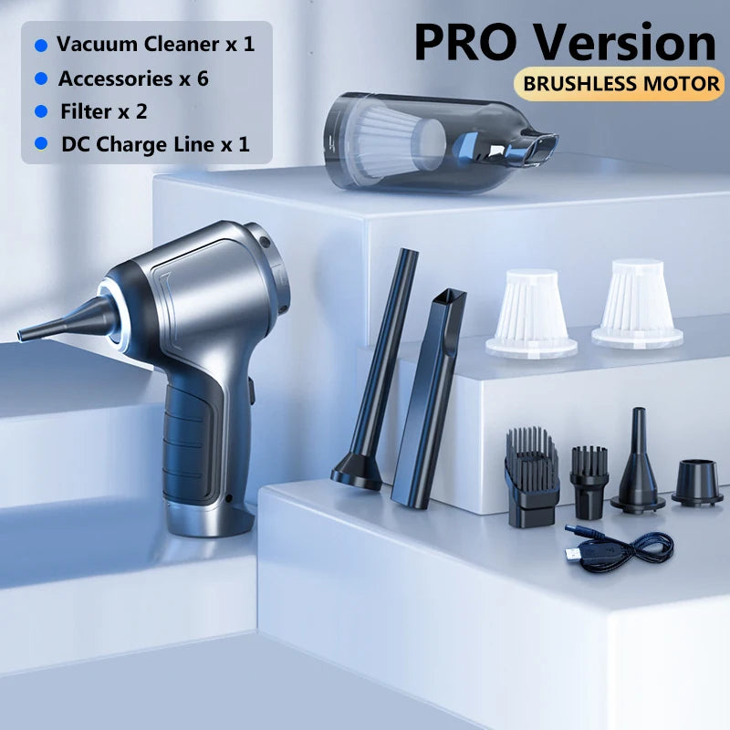 Clearance_Portable Wireless Car Vacuum Cleaner Wireless Vacuum Cleaner Dual Use for Home and Car 120W High Power Powerful Vacuum