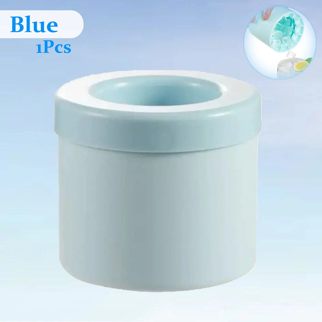 Food grade silicone cylindrical ice tray ice making mold for household kneading, ice storage box, ice cup, quick freezing (small