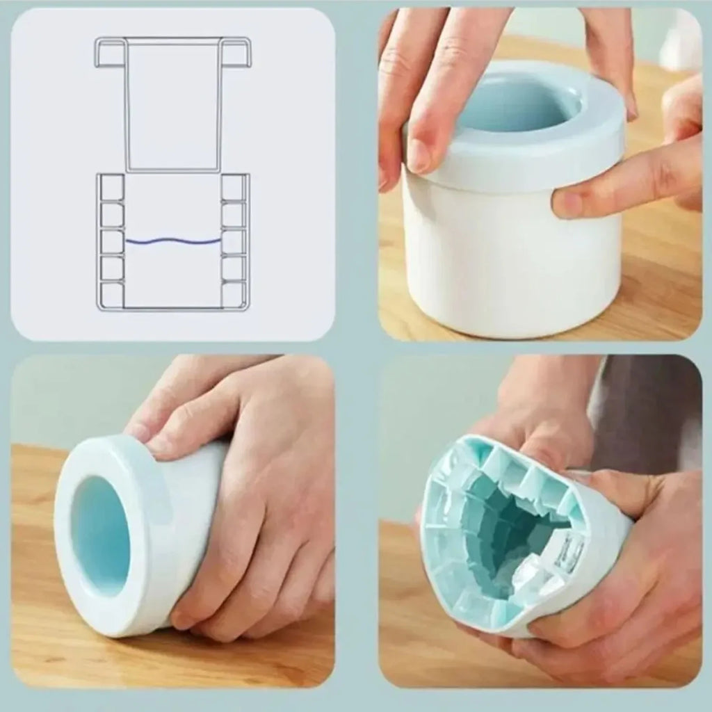 Food grade silicone cylindrical ice tray ice making mold for household kneading, ice storage box, ice cup, quick freezing (small