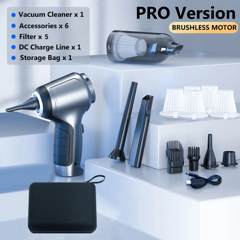 Clearance_Portable Wireless Car Vacuum Cleaner Wireless Vacuum Cleaner Dual Use for Home and Car 120W High Power Powerful Vacuum